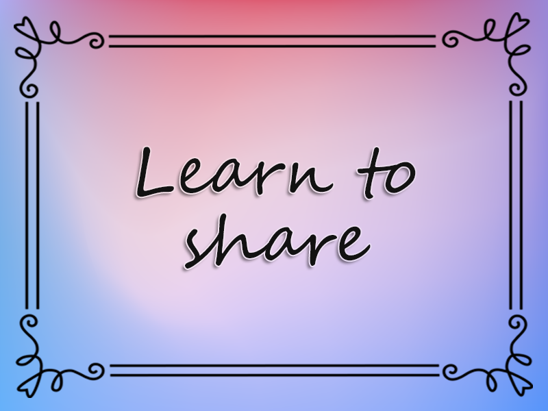marriage advice: Learn to Share