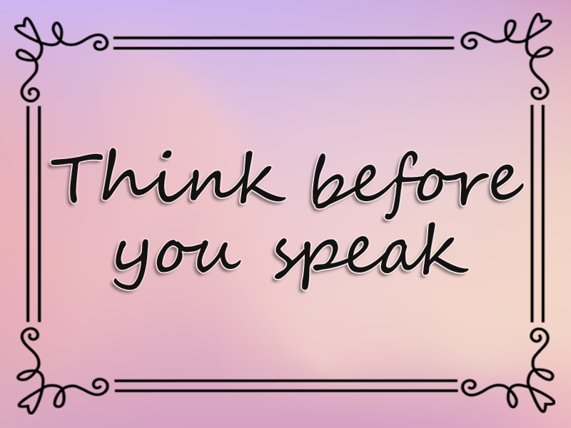 marriage advice: Think Before You Speak